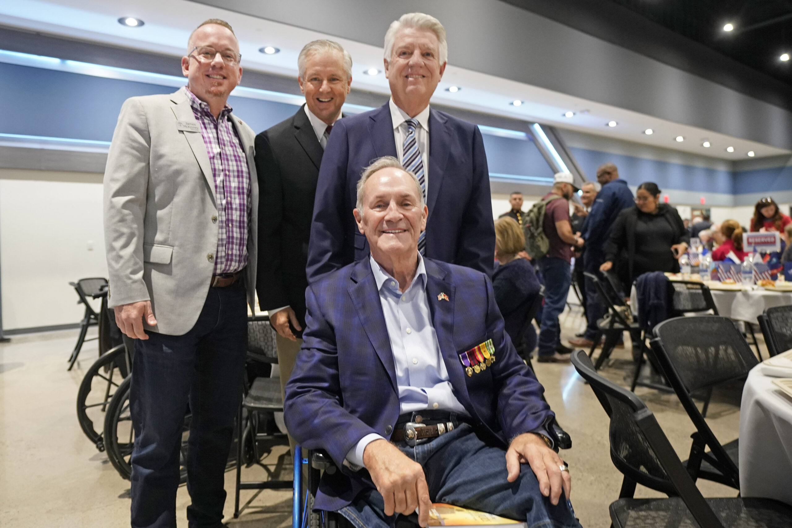 Veterans gathered in a leadership session